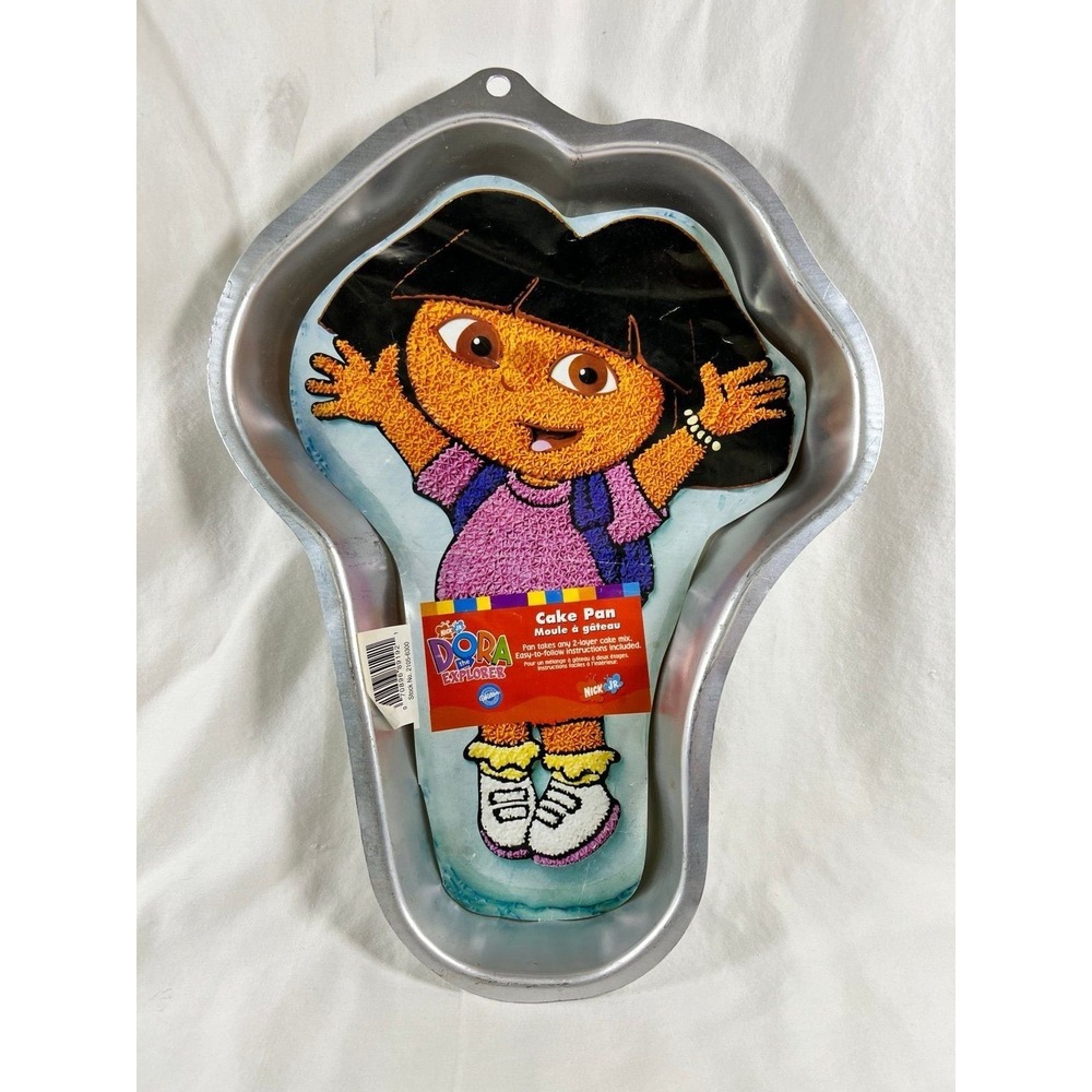 Wilton Dora the Explorer Cake Pan Kids OS Silver Excellent 2105-6300 Aluminum